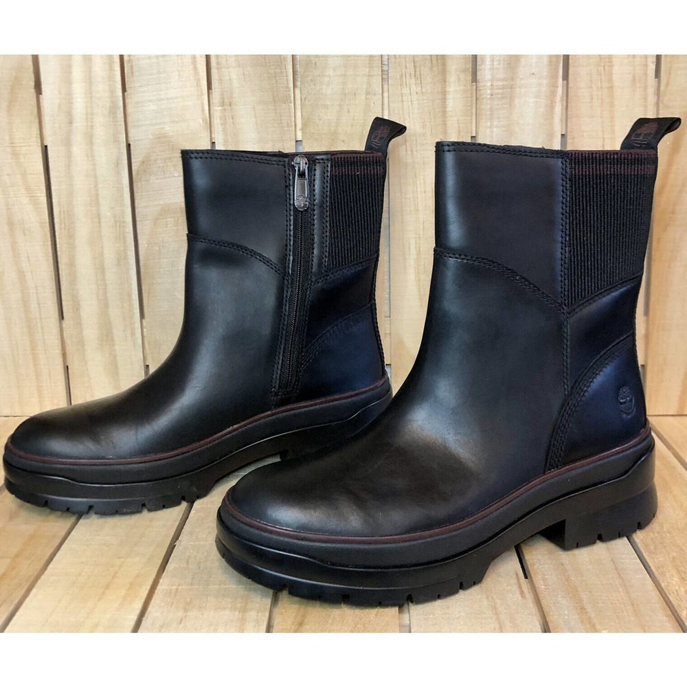 New Timberland Malynn Winter Leather Side-Zip Waterproof Boots Womens Size 8